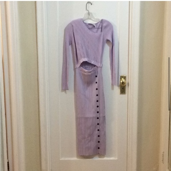 SELF-PORTRAIT Cut-Out Rib Knit Midi Dress - Picture 5 of 7